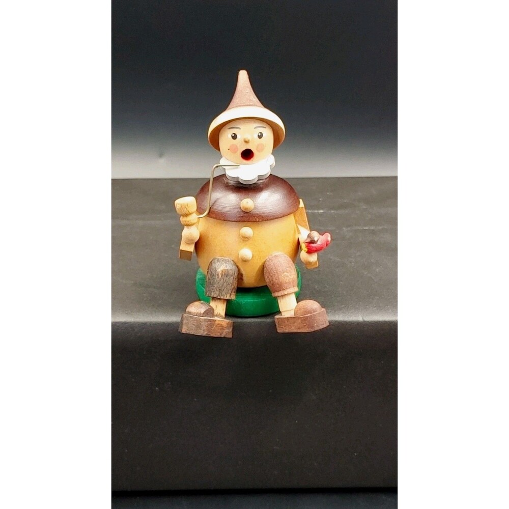 Mini Erzgebirge German Wood Incense Smoker Gnome Richard Glaesser Folk Art 3.5"